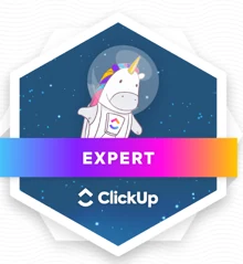 ClickUp Expert certification badge